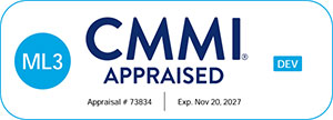 CMMI Appraised ML3, Appraisal # 73834, Exp. Nov 20, 2027