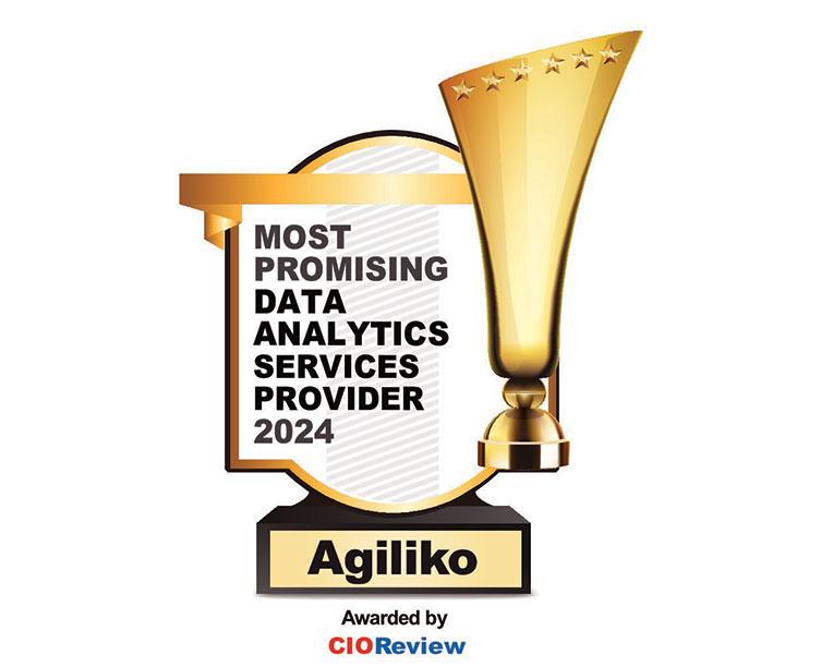 Most Promising Data Analytics Services Provider 2024, Agiliko, Awarded by CIOReview